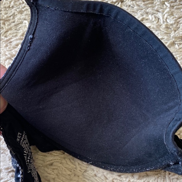 Victoria's Secret Black and White Lace Printed Bow Detail Very Sexy Push Up - Picture 3 of 7